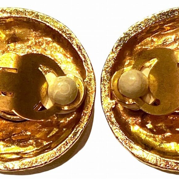 CHANEL Gold Logo Earrings - Picture 8 of 9